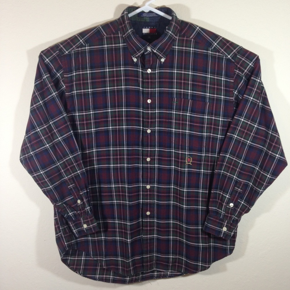 Vintage Tommy Hilfiger Long Sleeve Plaid Shirt